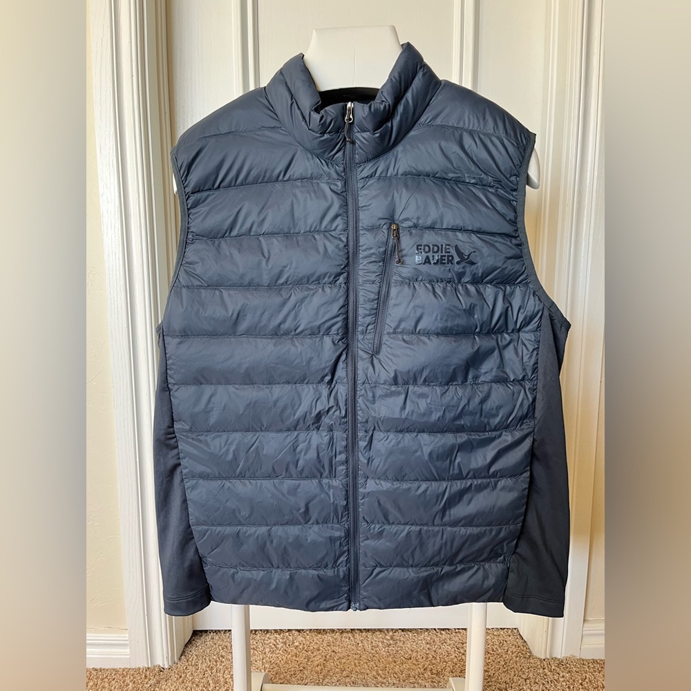 Eddie Bauer Men’s Size XL Down Puffer Vest Navy Blue Puffy Extra Large